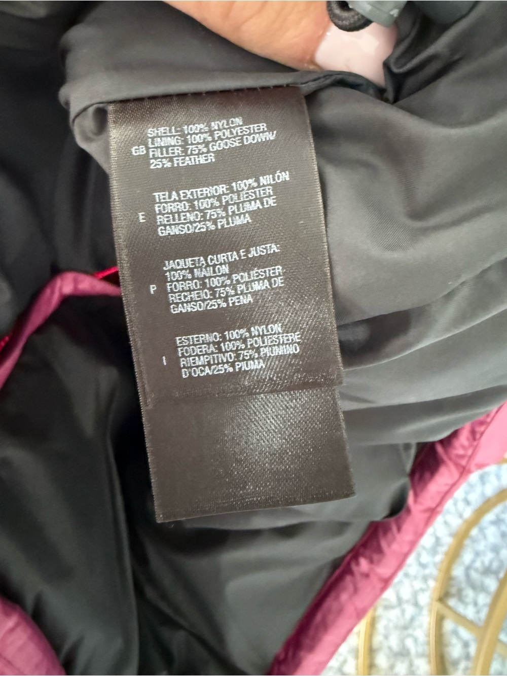 NWOT The North Face Barbie Pink Goose Down Puffer Ski Jacket XS Chevron Quilted - Picture 10 of 10